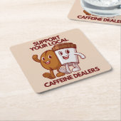 FUNNY COFFEQUOTES VIERKANTE KARTONNEN ONDERZETTER (Schuin)