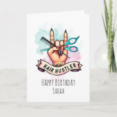 Funny Coiffeur carte d'anniversaire pour Beauticia (Devant)