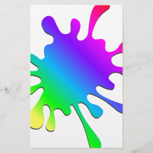Funny Colorful Art Rainbow Paint Splatter Briefpapier