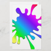 Funny Colorful Art Rainbow Paint Splatter Briefpapier (Voorkant / Achterkant)