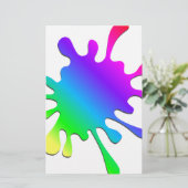 Funny Colorful Art Rainbow Paint Splatter Briefpapier (Staand voorkant)