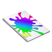 Funny Colorful Art Rainbow Paint Splatter Notitieboek (Rechterzijde)