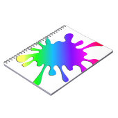 Funny Colorful Art Rainbow Paint Splatter Notitieboek (Linkerzijde)