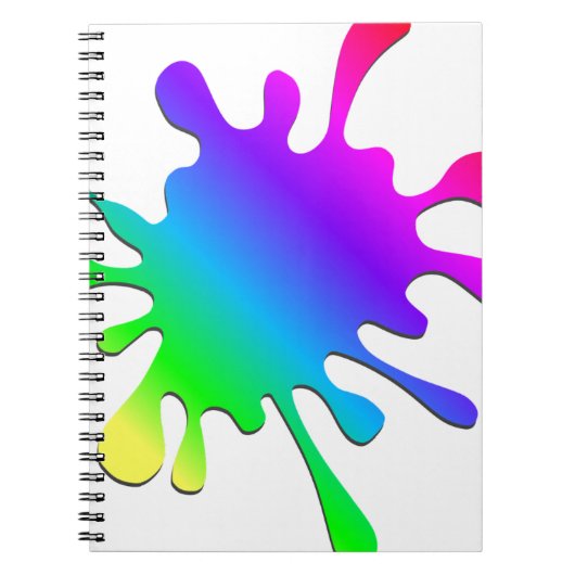 Funny Colorful Art Rainbow Paint Splatter Notitieboek (Voorkant)