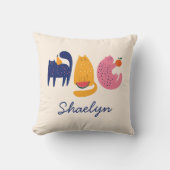 Funny Colorful Cats and Fruit Name Kussen (Voorkant)