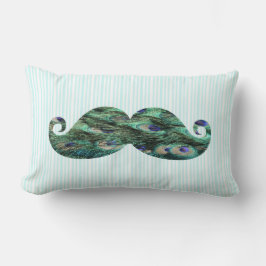 Funny Colorful Peacock Feathers Mustache Kussen