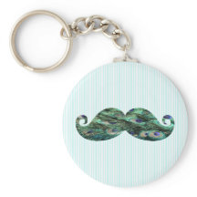 Funny Colorful Peacock Feathers Mustache