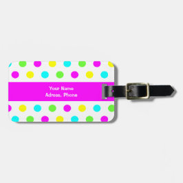 Funny Colorful Polka Dots Kinder Bagagelabel