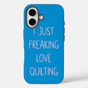 Funny Colorful Quilting Love Gezegde for Quilters iPhone 16 Hoesje