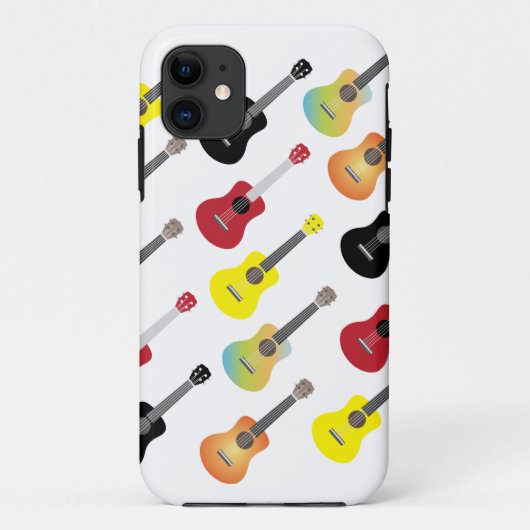 Funny Colorful Ukulele Pattern iPhone 5 Hoesje (Achterkant)