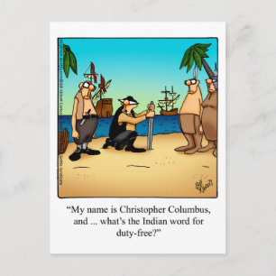 Funny Columbus Day Humor Briefkaart
