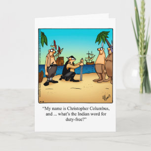Funny Columbus Day Humour Carte de voeux