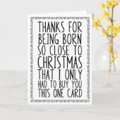 Funny Combinated December Birthday en Kerstmis Kaart (Gele Bloem)