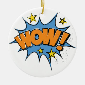 Funny Comic Cartoon Explosion with Nice WoW Text Keramisch Ornament