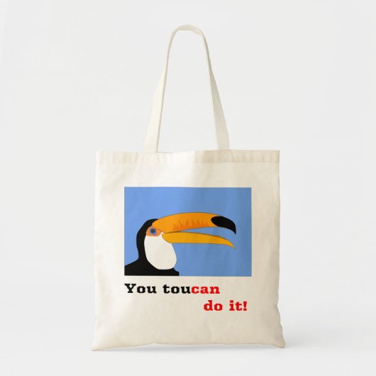 Funny comic cartoon Toucan-vogelgrap-voering Tote Bag (Voorkant)