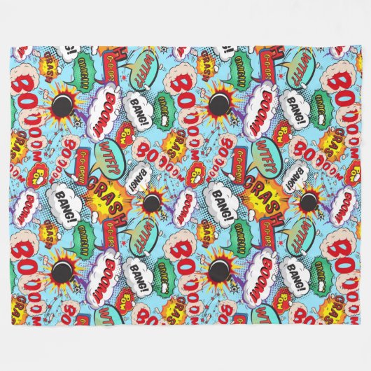 Funny Comic Pattern Fleece Deken (Voorkant (Horizontaal))