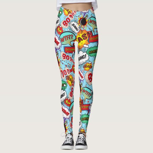 Funny Comic Pattern Leggings (Voorkant)