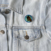 FUNNY COMIC STYLE PLATYPUS ROUND PIN BACK BUTTON (In situ)
