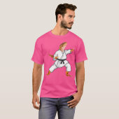 Funny Common Leopard Gecko Doing Karate Samurai Ni T-shirt (Voorkant volledig)