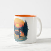 Funny Common Loon – Minnesota Bird Watcher Tweekleurige Koffiemok (Voorkant rechts)