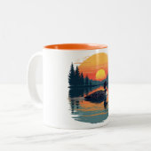 Funny Common Loon – Minnesota Bird Watcher Tweekleurige Koffiemok (Voorkant links)