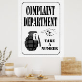 Funny Complaint Department, neem een nummer Poster (Keuken)