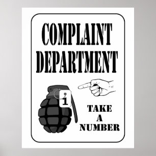 Funny Complaint Department, neem een nummer Poster