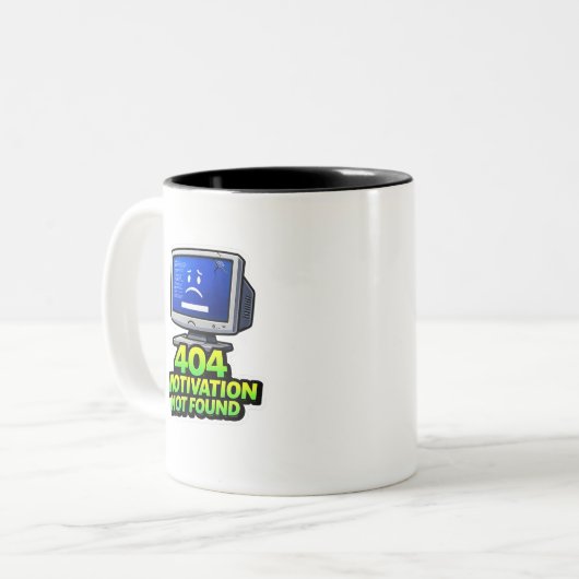  Funny Computer 404 Motivation Coffee Mug (Devant gauche)