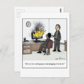 Funny Computer and Technology Kantoor Cartoon Briefkaart (Voorkant / Achterkant)