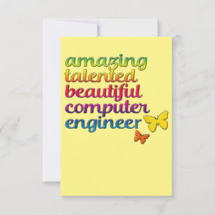 Funny Computer Engineer Cute Girl Engineering Bedankkaart