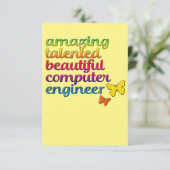 Funny Computer Engineer | Cute Girl Engineering Bedankkaart (Staand voorkant)