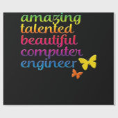 Funny Computer Engineer | Cute Girl Engineering Cadeaupapier (Vlak)