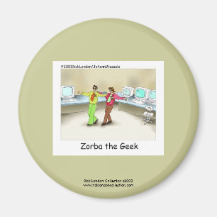 Funny Computer Geek Cartoon op de Button van de Ni Magneet