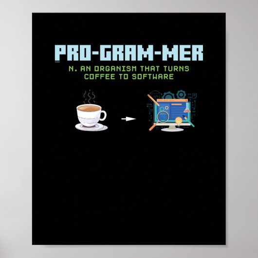 Funny Computer Programmer Poster (Voorkant)