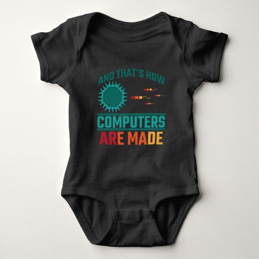 Funny Computer Science Hardware Coder IT Admin Romper (Voorkant)
