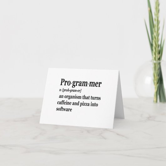 Funny Computer Science Programmer Definition Bedankkaart (Voorkant)