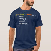 Funny Computer Science Programmer Eat Slaapcode T-shirt (Voorkant)