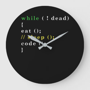 Funny Computer Science Programmer Eat Sleep Code Grote Klok