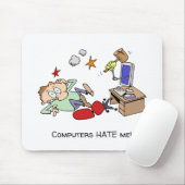 Funny Computers haten me Cartoon Muismat (Met muis)