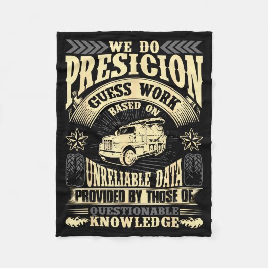 Funny Concrete Finisher We Do Presicion Guess Work Fleece Deken (Voorkant)