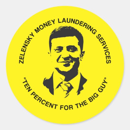 Funny Conservative Anti Biden Zelensky Ukraine Ronde Sticker (Voorkant)
