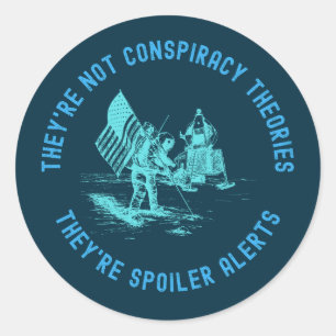 Funny Conspiracy Theory Moon Landing NASA Ronde Sticker