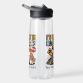 Funny Construction Bulldog Cartoon Road Sign Waterfles (Rechts)