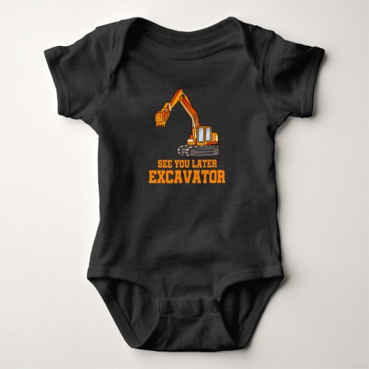 Funny Construction Excavator Boys Toddler Romper (Voorkant)
