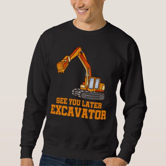 Funny Construction Excavator Boys Toddler Trui (Voorkant)