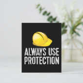 Funny Construction Tshirt - Always Use Protection  (Staand voorkant)