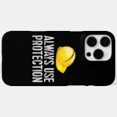 Funny Construction Tshirt - Always Use Protection Case-Mate iPhone Case (Achterkant (horizontaal))