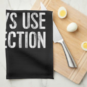 Funny Construction Tshirt - Always Use Protection  Theedoek (Quarter Fold)