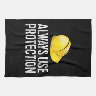 Funny Construction Tshirt - Always Use Protection  Theedoek