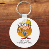 Funny Construction Worker is maar een boor die zic Sleutelhanger (Voorkant)